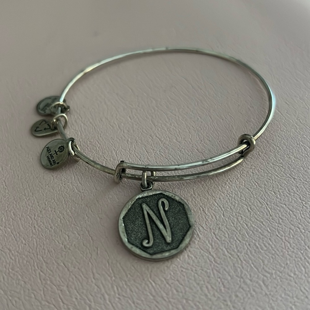 Alex and Ani N initial bracelet